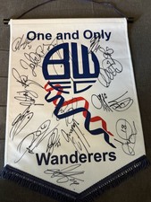 Bolton Wanderers 2010-11 Signed Football Pennant Flag Multiple Autographs