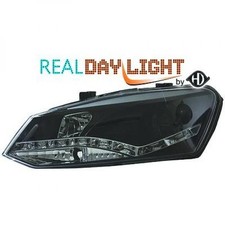Design Scheinwerfer Set klarglas/schwarz Tagfahrlicht für VW Polo 6R 10- MIT EC