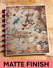 MATTE Pooh Welcome to 100 Acre Woods Cover Set 4 use w/ Classic HAPPY Planner~