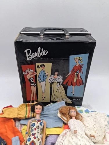 Barbie & Skipper Dolls, Clothes & 1961 Ponytail Case Mattel Vintage