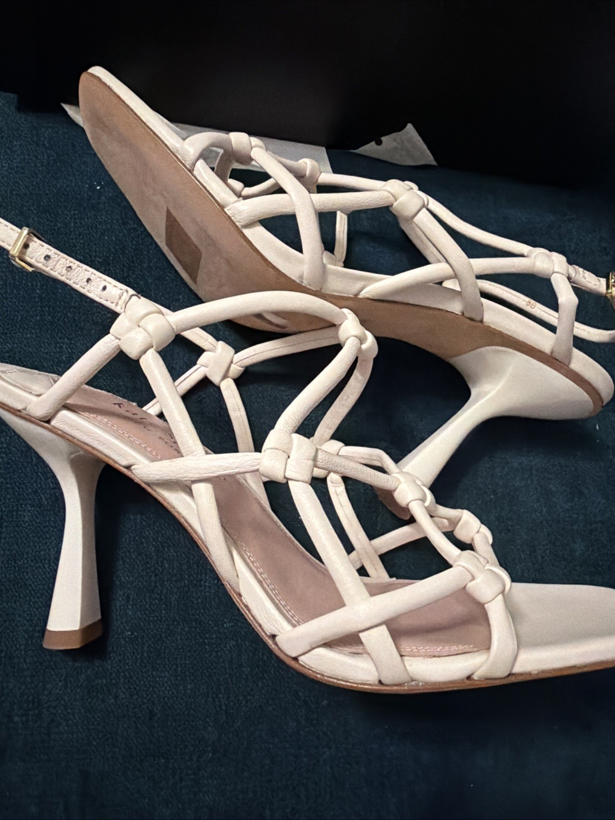 Kate Spade Coco Leather Strappy Leather Sandals Cream Uk 6.5 BNIB image 4