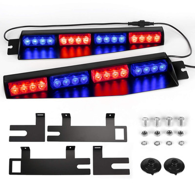 Aspl 32Led Visor Lights 26 Flash Patterns Windshield Emergency Hazard Warning