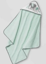 Cloud Island Baby Elephant Hooded Bath Towel Mint Green Gray NEW with tags