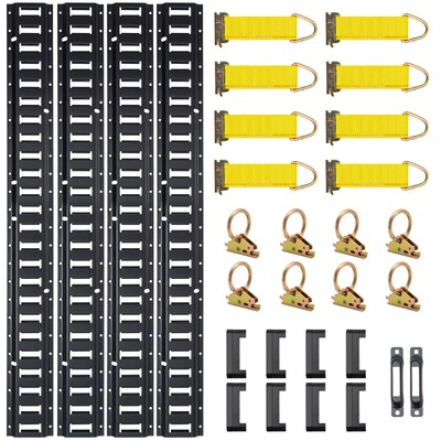 #ad #ad E Track Tie Down Rail Kit 30PCS 5#x27; E Track Rails Enclosed Cargo Trailer $79.99