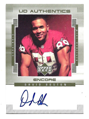 DAVID BOSTON 1999 Upper Deck Encore Authentics AUTOGRAPH Signed AUTO ...