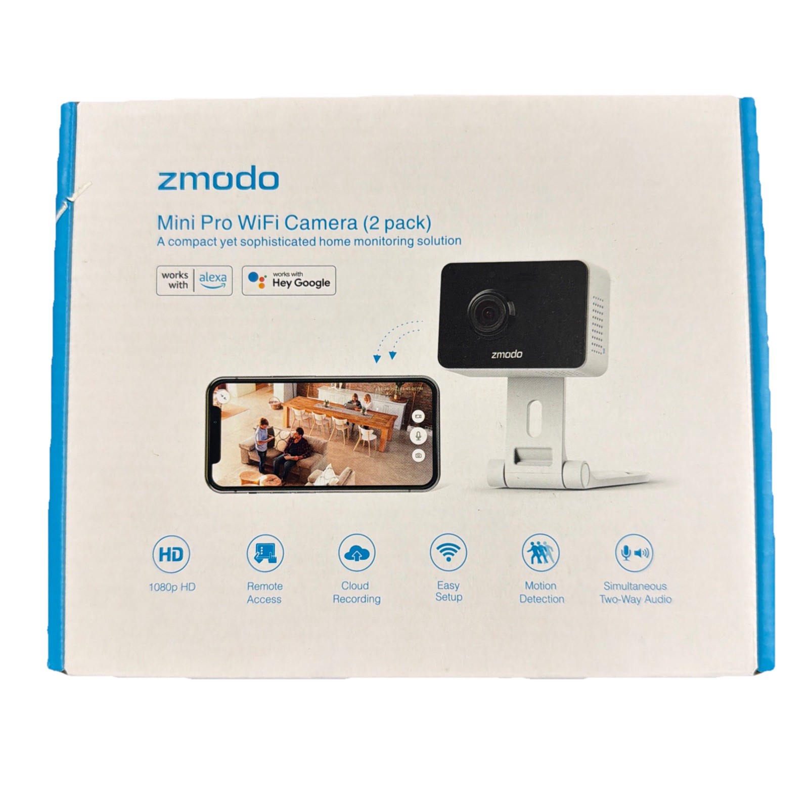 Zmodo Mini Pro Wifi Canera 2 Pack Home Monitoring System New