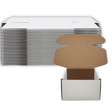 5x5x3 inch Shipping Boxes Set of 25, White Corrugated Cardboard Mailer Box