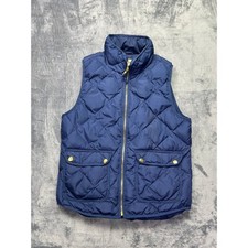 Woolrich Quilted Down Vest Navy Blue Womens S Puffer Zip Pockets Outdoor