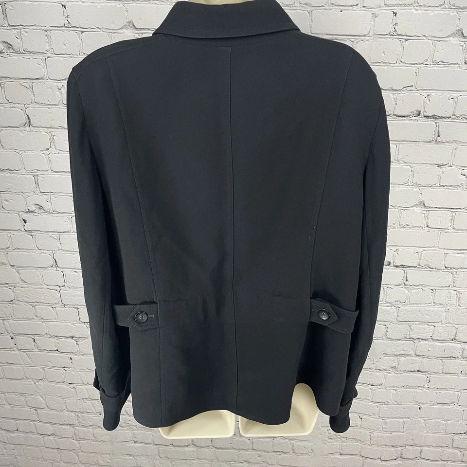 Chaqueta Ellen Tracy Negra Clásica Con Botones Cuello Forrado Bolsillos Talla 18 Foto 2 de 4