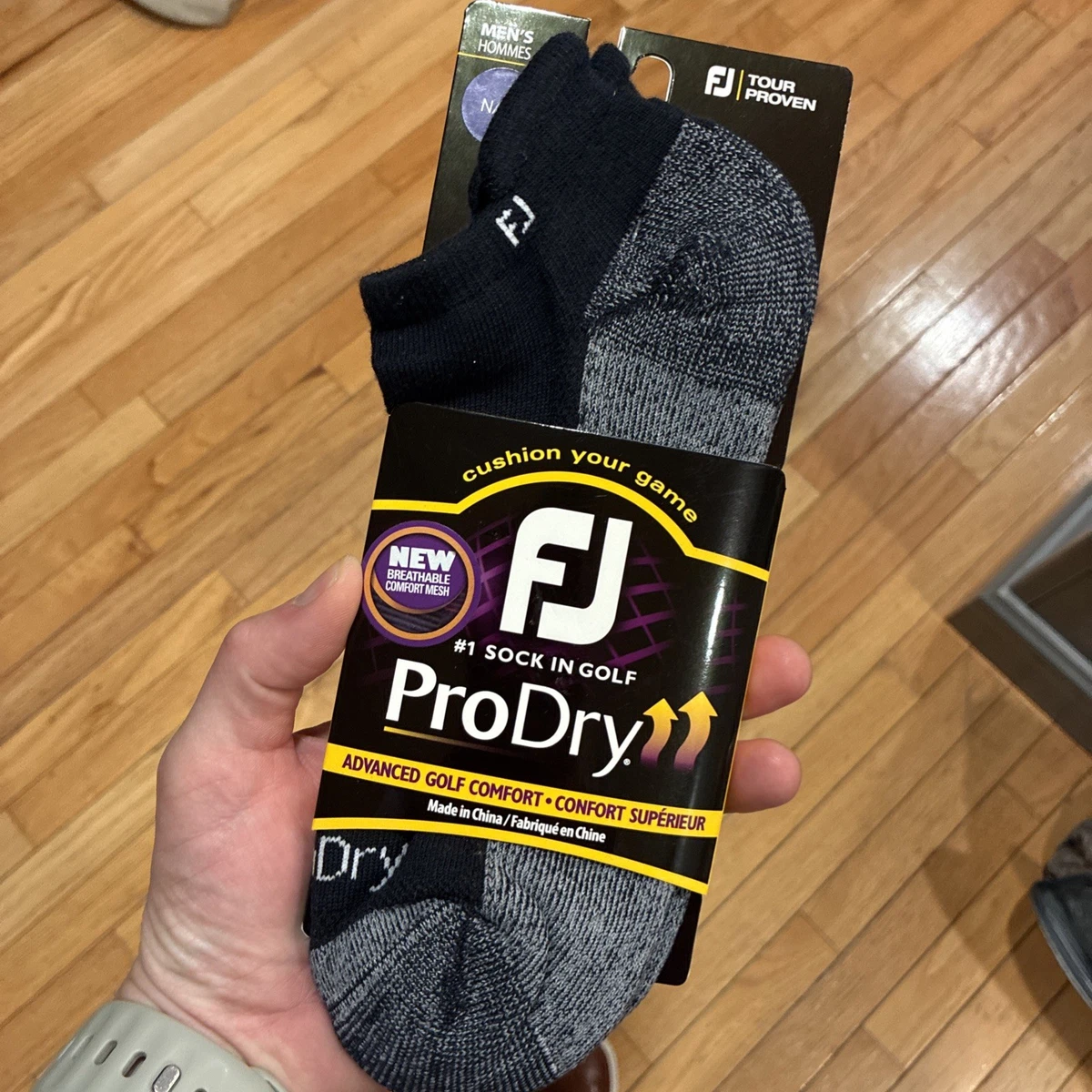 Lot De 3 Chaussettes FootJoy Homme, Confort Doux, Roll Top, 1 Blanc/1 Noir/1 Bois Flotté, Tailles 7-12