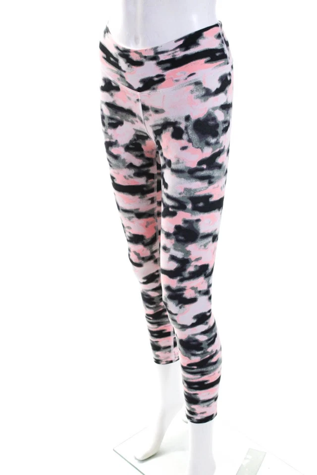 Lululemon Mujer Estampado Recortado Atlético Leggings Pantalones Rosa Negro Talla 2 Foto 2 de 4