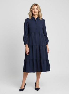 Size L Navy Blue dress maxi/midi modest dresss