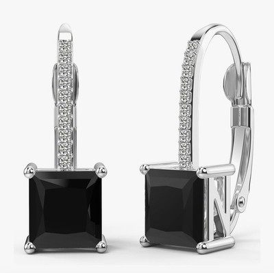Neoshow 18k Weißgold plattiert Princess Cut CZ Diamant Tropfen Hänger SS Einnahmen
