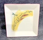 Vintage Bendigo Pottery Square Appetizer Plate-Dragonfly & Reeds