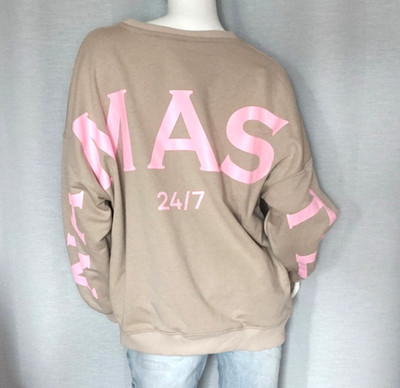 Oversize Sweater Sweat Shirt Namaste 2.0 Nude Beige Rosa  Yoga 36,38,40,42,44Neu