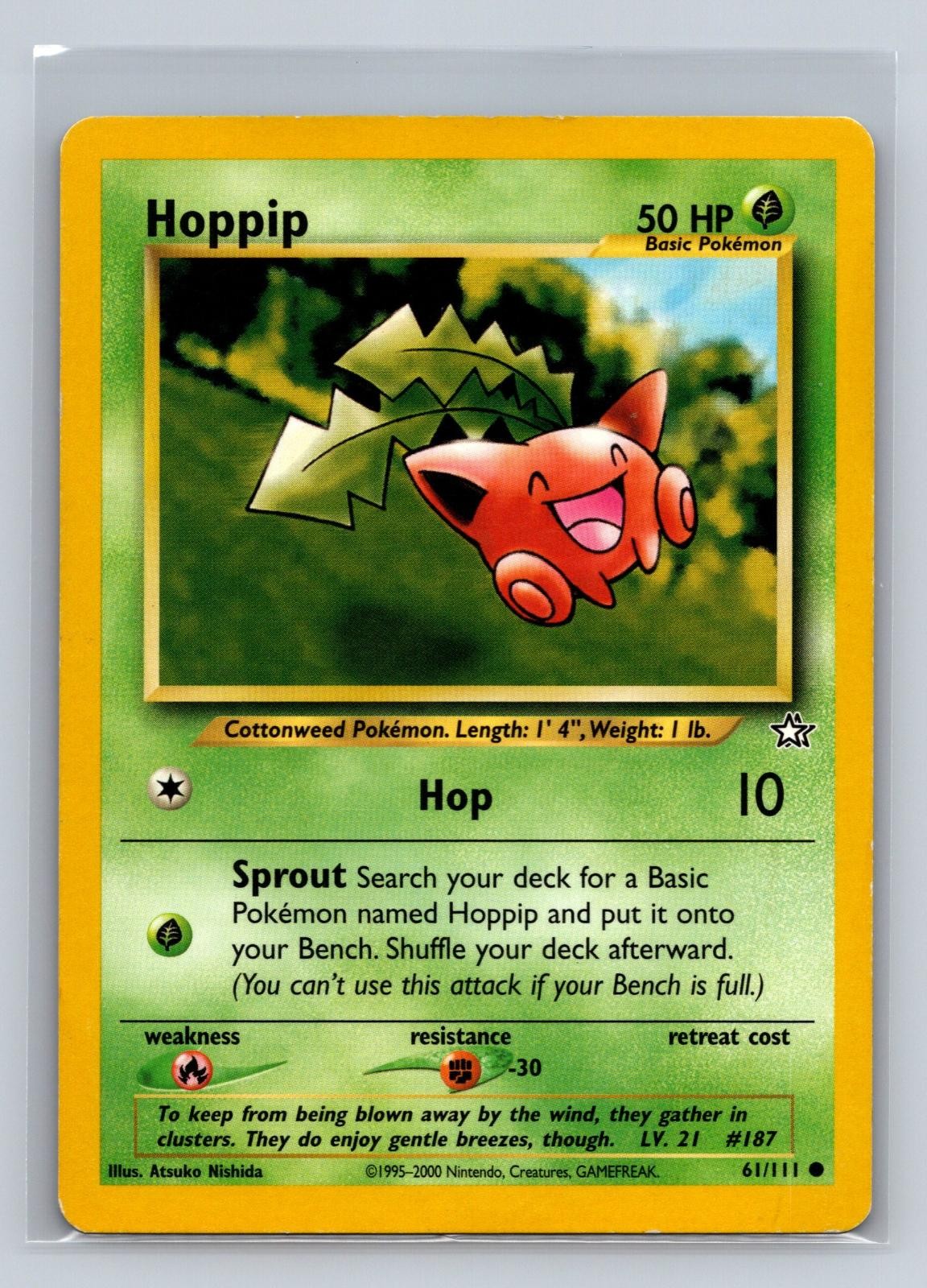 Hoppip 61/111 Common Neo Genesis Pokemon Unlimited Moderately Played