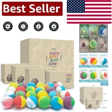 24 Organic Bath Bombs in 6 Scents - Luxurious Fizzies for Relaxation  Gifting