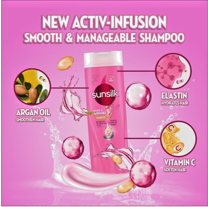 Sunsilk Shampoo Pink 300ml – Smooth & Manageable, Soft Hair, Daily