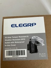 2 ELEGRP 20 AMP Tamper Weather Resistant GFCI Outlet Waterproof Cover READ