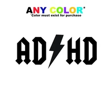 AD HD Decal | Funny Rock Band Style Sticker | AC DC Inspired ADHD Humor Decal