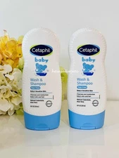 2 Cetaphil Baby Wash And Shampoo Tear Free Sensitive Skin 7.8 oz NEW & FRESH