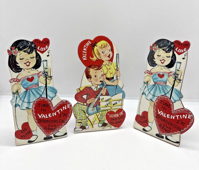 Lot of 3 Hobby Lobby MDF & Metal Valentine's Day Table Decor New  5.5''