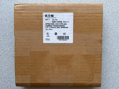 NEW EATON C311CT5 CURRENT TRANSFORMER 500:1 Ratio 5.7'' DIA. WINDOW C311CT5-A2