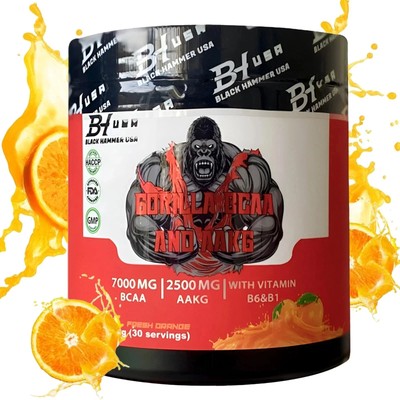 Gorilla BCAA & AAKG 300g Orange Training Supplement Black Hammer USA