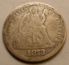 1872 Seated Liberty Dime Coin 1837-1891 #A18   Coin