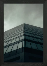 Modern Glass Building Under Cloudy  Framed Wall Art Poster Canvas Print Picture