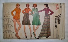 Vintage 70s VOGUE Sewing Pattern 8460 Body Suit & Maxi or Knee Wrap Skirt 12