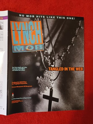 LYNCH MOB - 1992 US Full-Page Ad 'Tangled In The Web' Single LYNCH MOB - 1992 US Full-Page Ad 'Tangled In The Web' Single