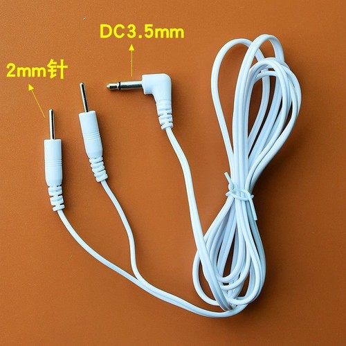 2 cables de repuesto de cable de plomo electrodo de 3,5 mm para masajista digital unidad TENS - Imagen 2 de 4