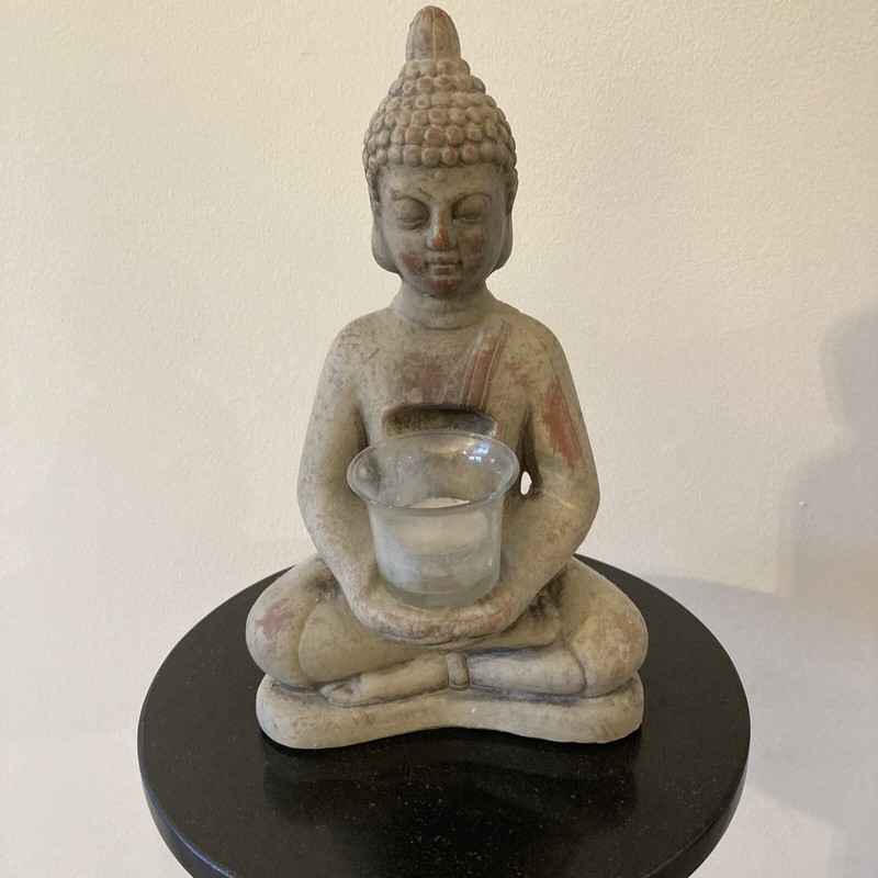 Buddha With Tea Light Holder Shelf Decor Resin Indoor Outdoor