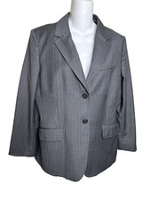 J Crew Virgin Wool Jacket Blazer In Gray pinstripe 14 shows wonderful