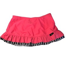 Zeroxposur Girls Swimsuit Skirt Cover Up Coral Pink W/zebra Strip SZ 5 PI EXCND