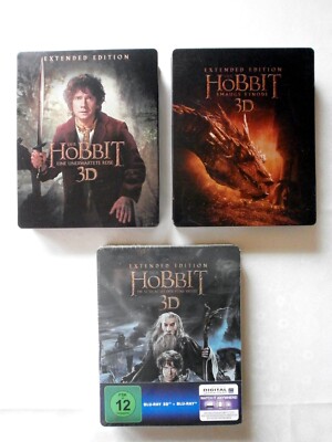 Der Hobbit - Teil 1-3 - Extended Edition - 3D/2D - Limited Steelbook - Sehr gut