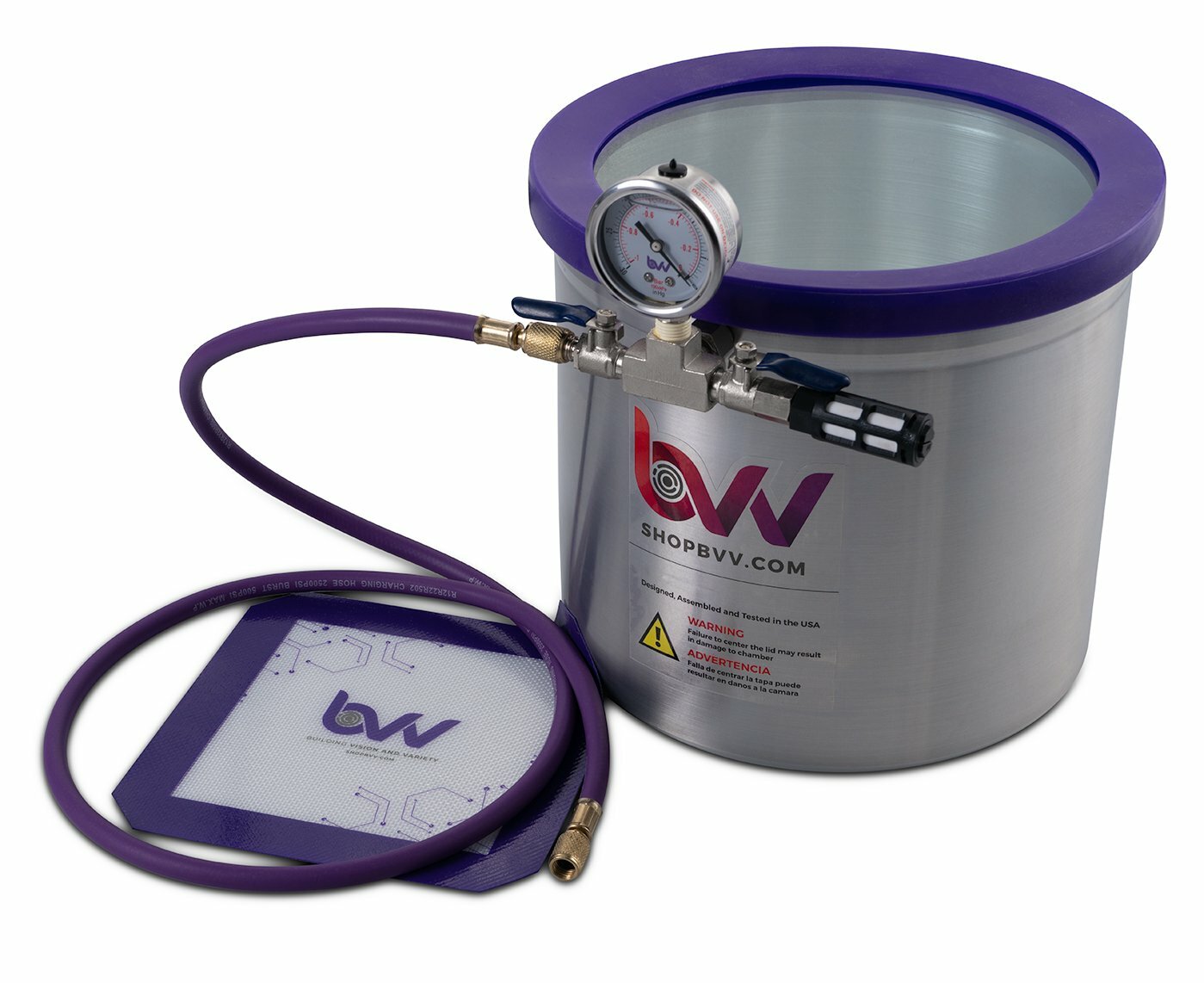 BVV Glass Vac 3 Gallon Aluminum Vacuum Chamber