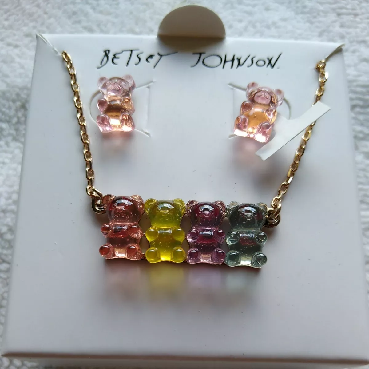Betsey johnson gummy bear sale earrings and necklace