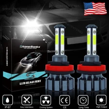 H11 4-Side LED Headlight Kit HIGH LOW Beam Fog Bulbs High Power White 6000K Lamp
