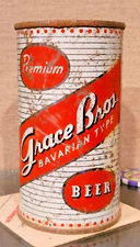 1958 GRACE BROTHERS BAVARIAN TYPE STEEL FLAT TOP BEER CAN SANTA ROSA CALIFORNIA