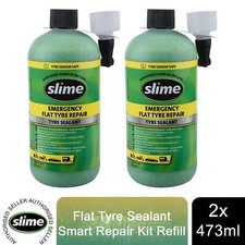 Slime Flat Tyre Sealant Smart Repair Kit Ricarica, Twin Pack, Tutti i Veicoli Stradali