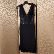 24 HR FLASH SALE! Maria Bianca Nero Black Lace Beaded Dress Size S XS