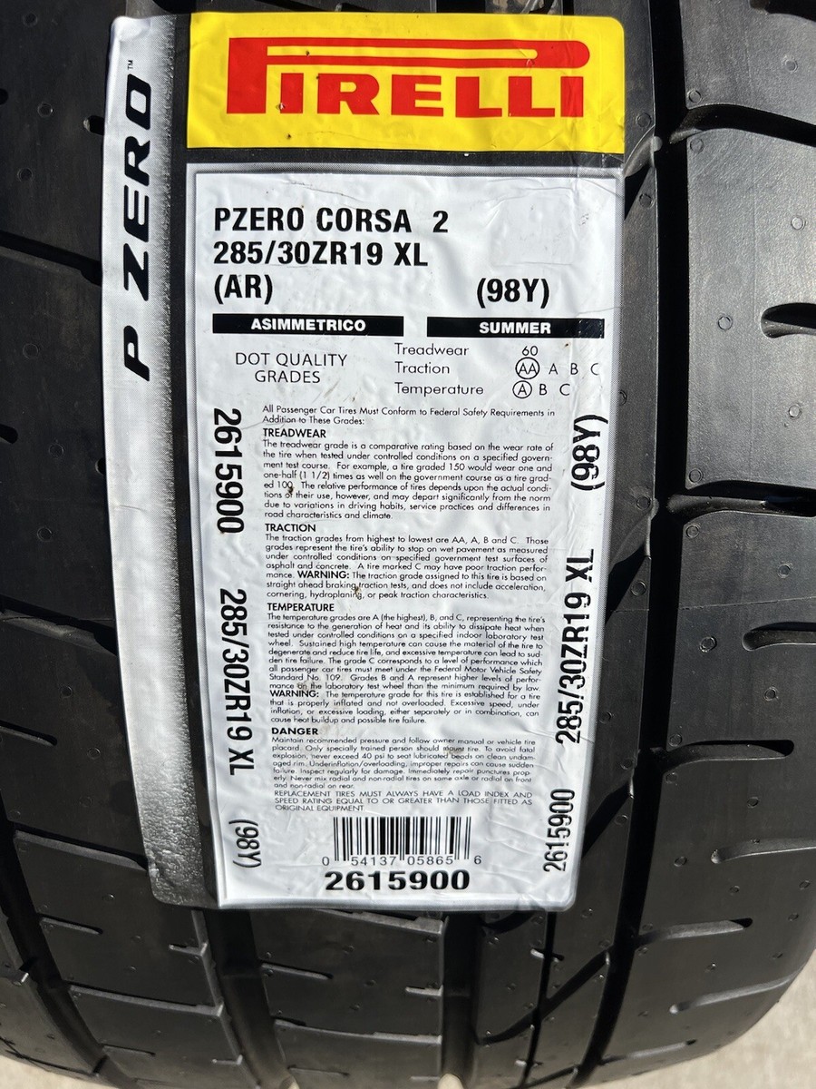 ONE BRAND NEW 285/30ZR19 Pirelli P Zero PZero Corsa ONE BRAND NEW 285/30ZR19 Pirelli P Zero PZero Corsa