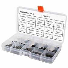 140Pcs Round Ended Feather Key Drive Shaft Parallel Keys Assortment 8-30mm 