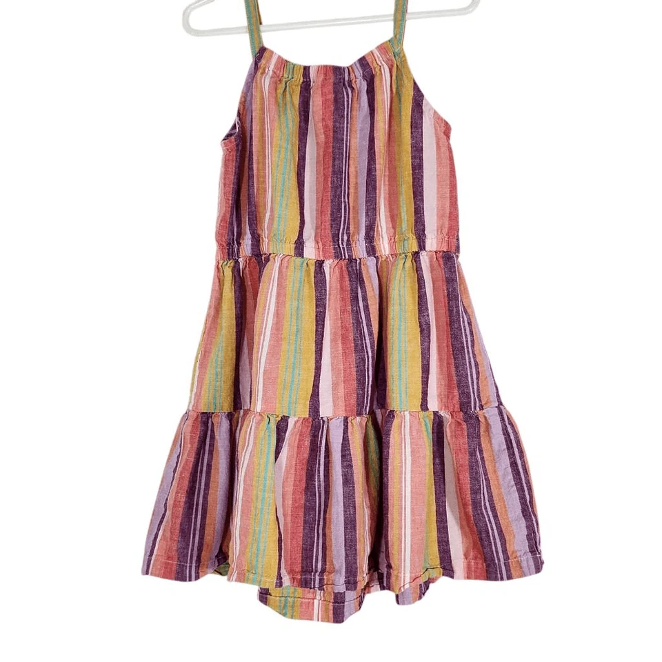 Vestido Solero Carter's Multicolor Lino en Niveles Talla 6 6X Colorido a Rayas Foto 2 de 4