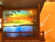 REPLACEMENT FENCE ENDS & ROOF PART Hamm's Beer Sign Dusk to Dawn Sunrise Sunset