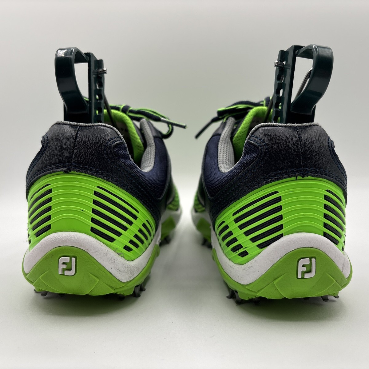 FootJoy Freestyle Golf Shoes Mens 5 Navy Blue Electric Green Cleated 45098 FootJoy M Green Golf Shoes for Men for sale | eBay main image 2
