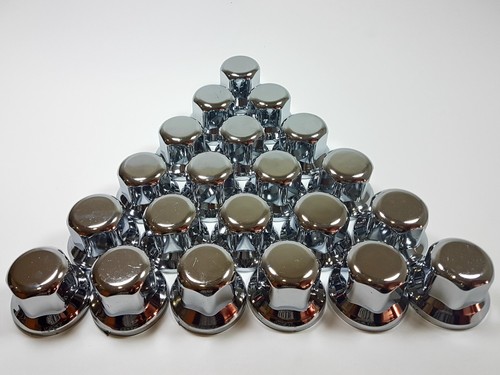 20x 32mm Plastic CHROME Wheel Nut Cover Caps Lux fit Truck Scania Mercedes Volvo - Picture 3 of 4