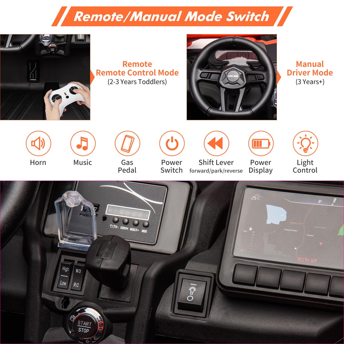 Télécommande Enfant Pour Voiture électrique Weelye - Remplacement Facile - Jouet Télécommandé
